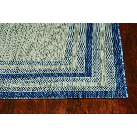 Palacedesigns 5 ft. 3 in. x 7 ft. 7 in. UV-Treated Polypropylene Grey & Denim Area Rug PA3666335